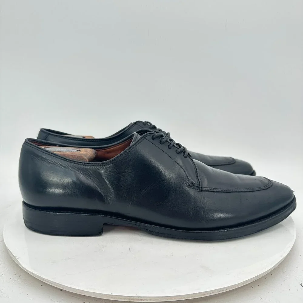 Allen Edmonds Delray Men Size 9.5D Black Leather Split Toe Derby Dress Shoes